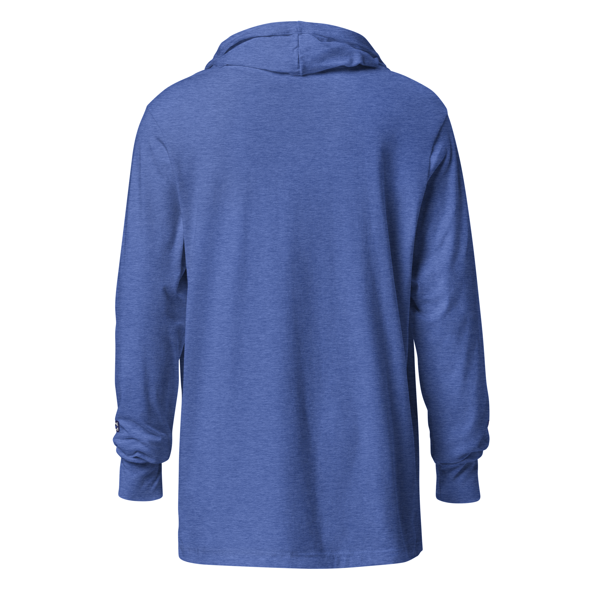 Baseline Layers hooded long-sleeve tee in heather true royal — alternate view